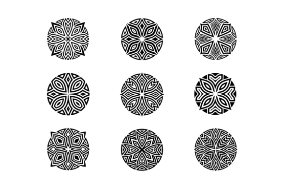 Artistic Decorative Round Vector Set
