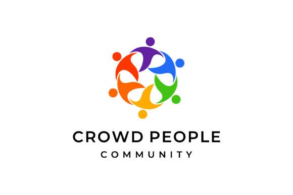 Colourful Crowd People Decorative Logo