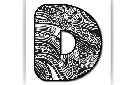 Decorative D Letter Coloring Page KID: A Versatile Digital Asset for Creative Projects