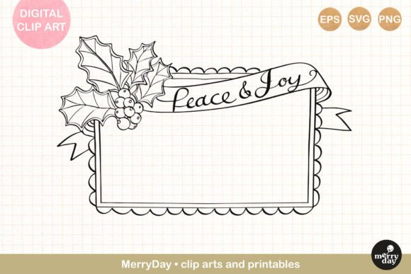 Decorative Frame border Line Art: Elevate Your Holiday Designs with Elegant Simplicity