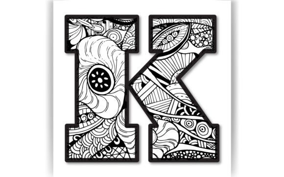 Decorative K Letter Coloring Page KIDS
