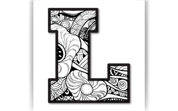 Decorative L Letter Coloring Page KIDS