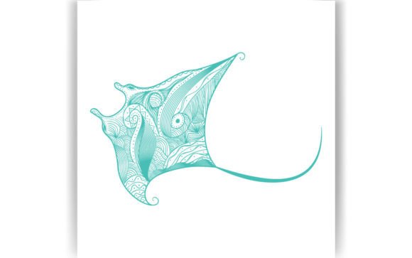 Decorative Stingray Coloring Page Book