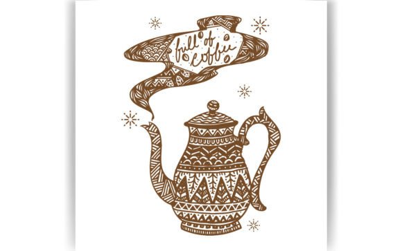 Decorative Teapot Coloring Page Book