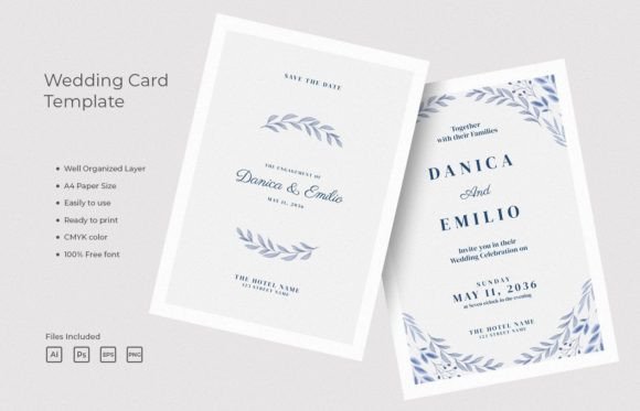 Decorative Wedding Card Template