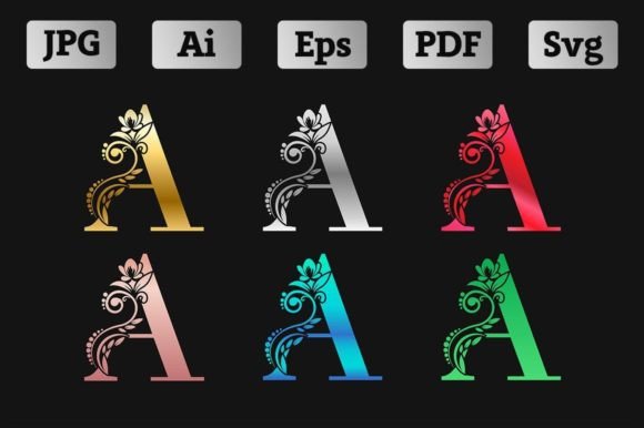 Elevate Your Designs with Decorative Letter a in Metallic Colors