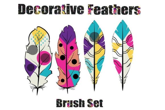 Elevate Your Vector Designs with Ethnic Decorative Feathers Brush and Collection