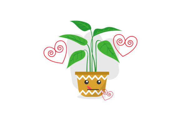 Kawaii Cute Expression Decorative Plant