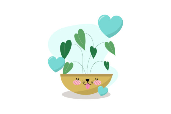 Love Blue Kawaii Decorative Plants