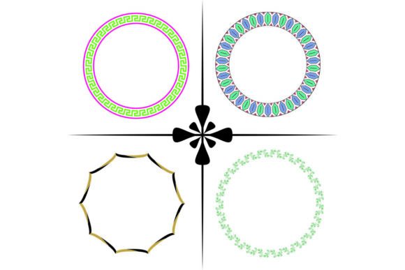 Set of Decorative Frames, Abstract Roun