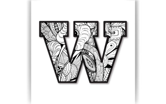Strategic Implementation of Decorative W Letter Coloring Page KIDS for Creative Projects